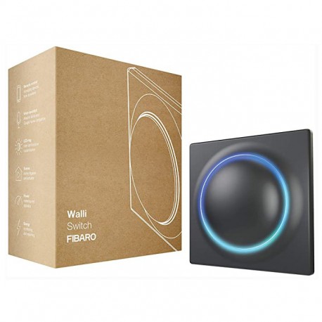 INTERRUPTOR DE LUZ FIBARO "WALLI SWITCH" 230 V. Z-WAVE PARA EMPOTRAR EN PARED COLOR ANTRACITA
