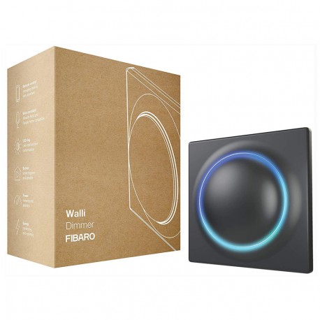 REGULADOR DE INTENSIDAD DE LUZ FIBARO "WALLI DIMMER" 230 V. Z-WAVE PARA EMPOTRAR EN PARED COLOR ANTRACITA