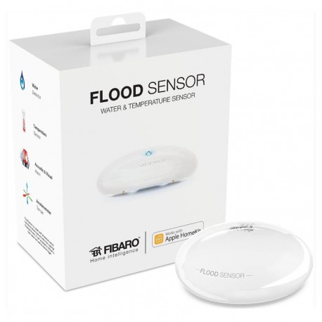 SENSOR FIBARO/ NICE "FLOOD SENSOR/ FLOOD-CONTROL" DE INUNDACION Y TEMPERATURA COMPATIBLE CON DISPOSITIVOS "Z-WAVE PLUS"