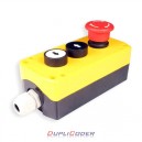 BOTONERA ELECTROMECANICA 3 PULSADORES + 1 SETA EN CAJA ESTANCA
